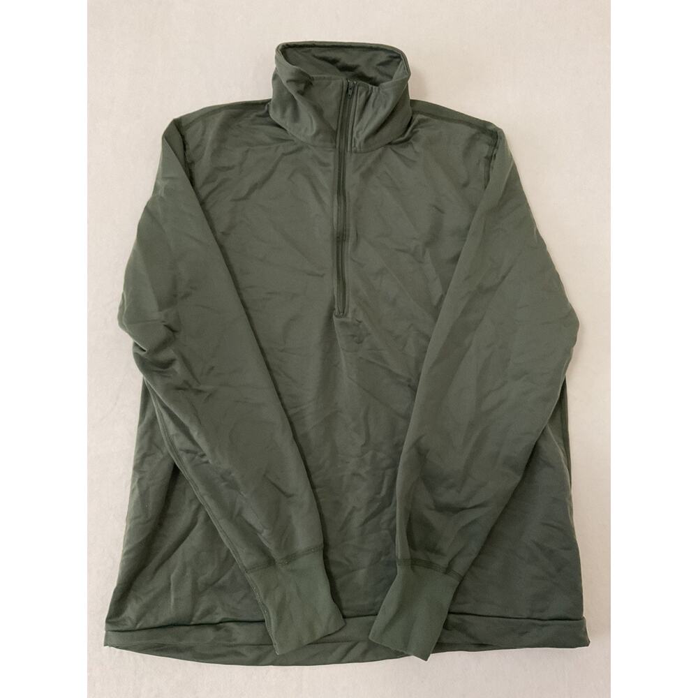 US Army Military Shirt Mens M Green Sleeping Heat Retentive Mock Neck 1/4 Zip
